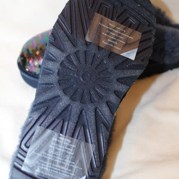 NIB UGG WOMEN'S SLIP ON SEQUIN CLUGGETTE SLIPPERS NAVY BLUE 6 - Picture 6 of 7